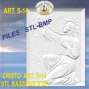 Cristo STL bassorilievo per CNC pantografi art.S-14