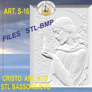 Cristo STL bassorilievo per CNC pantografi art.S-16