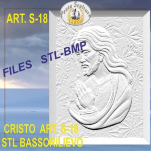 Cristo STL bassorilievo per CNC pantografi art.S-18
