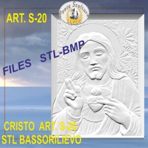Cristo STL bassorilievo per CNC pantografi art.S-20