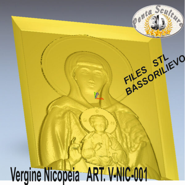 Vergine Nicopeia STL bassorilievo per CNC pantografi art.V-NIC-001 - immagine 2