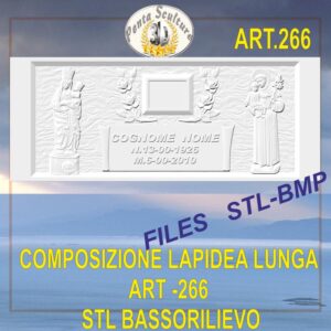 Composizione lapidea lunga STL bassorilievo per CNC pantografi art.266