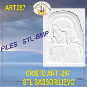 Cristo STL bassorilievo per CNC pantografi art.297