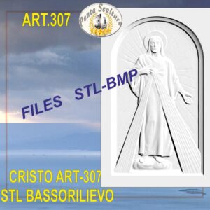 Cristo STL bassorilievo per CNC pantografi art.307