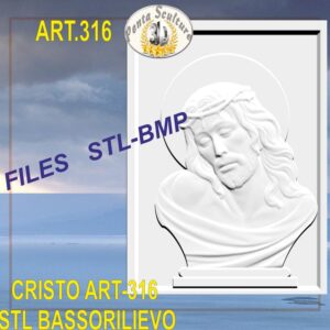 Cristo STL bassorilievo per CNC pantografi art.316