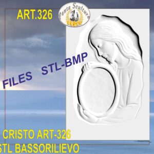 Cristo STL bassorilievo per CNC pantografi art.326