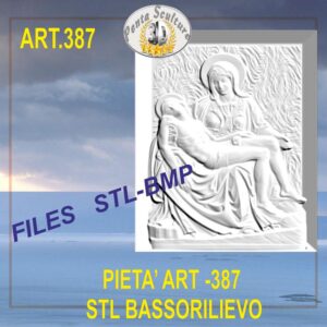 Pietà di Michelangelo STL bassorilievo per CNC pantografi art.387