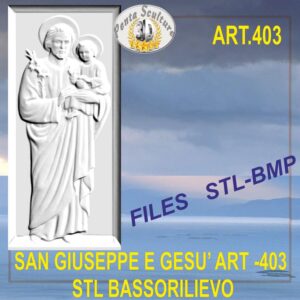 San Giuseppe e Gesù STL bassorilievo per CNC pantografi art.403