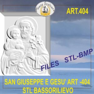 San Giuseppe e Gesù STL bassorilievo per CNC pantografi art.404