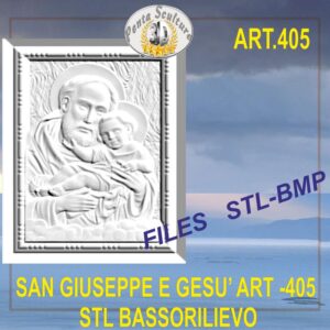 San Giuseppe e Gesù STL bassorilievo per CNC pantografi art.405