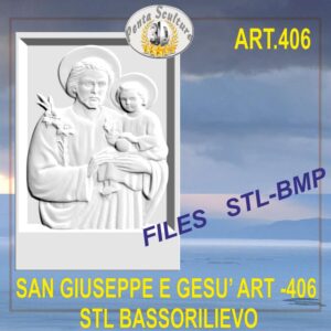 San Giuseppe e Gesù STL bassorilievo per CNC pantografi art.406