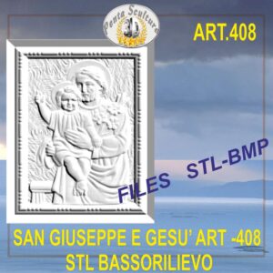 San Giuseppe e Gesù STL bassorilievo per CNC pantografi art.408