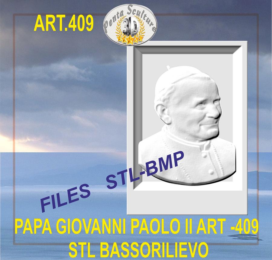 papa_giovanni_paolo_ii_STL_bassorilievo_per_CNC_pantografi_art._409