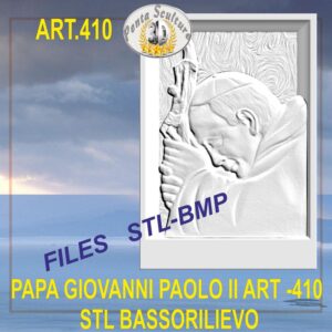 Papa Giovanni Paolo II STL bassorilievo per CNC pantografi art.410