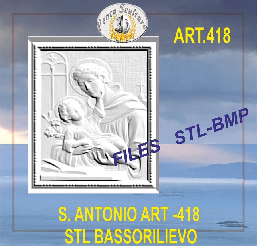 santo_antonio_STL_bassorilievo_per_CNC_pantografi_art._418