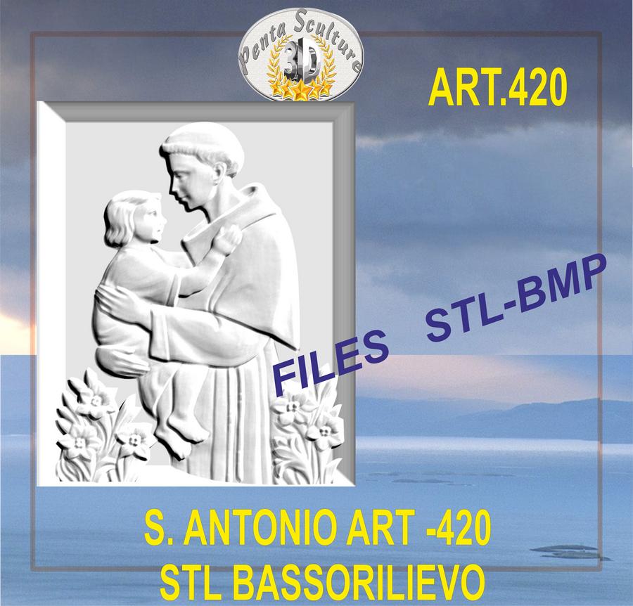 santo_antonio_STL_bassorilievo_per_CNC_pantografi_art._420