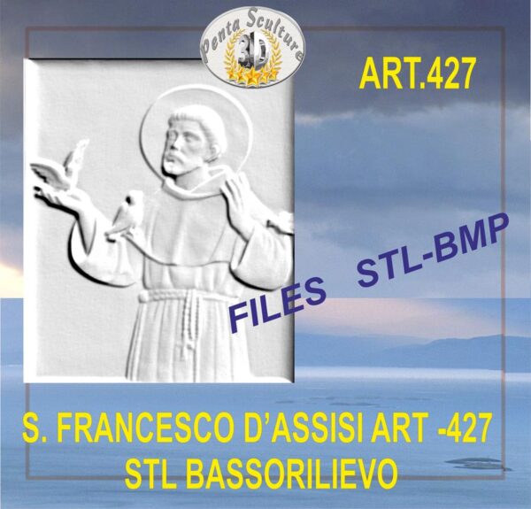 san_francesco_di_assisi_STL_bassorilievo_per_CNC_pantografi_art._427