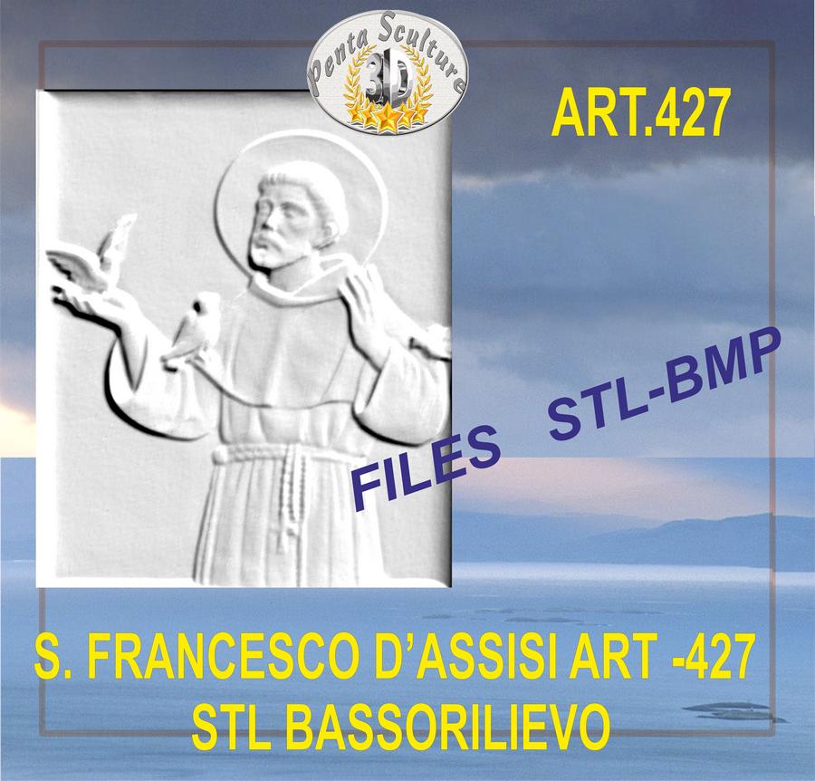 san_francesco_di_assisi_STL_bassorilievo_per_CNC_pantografi_art._427