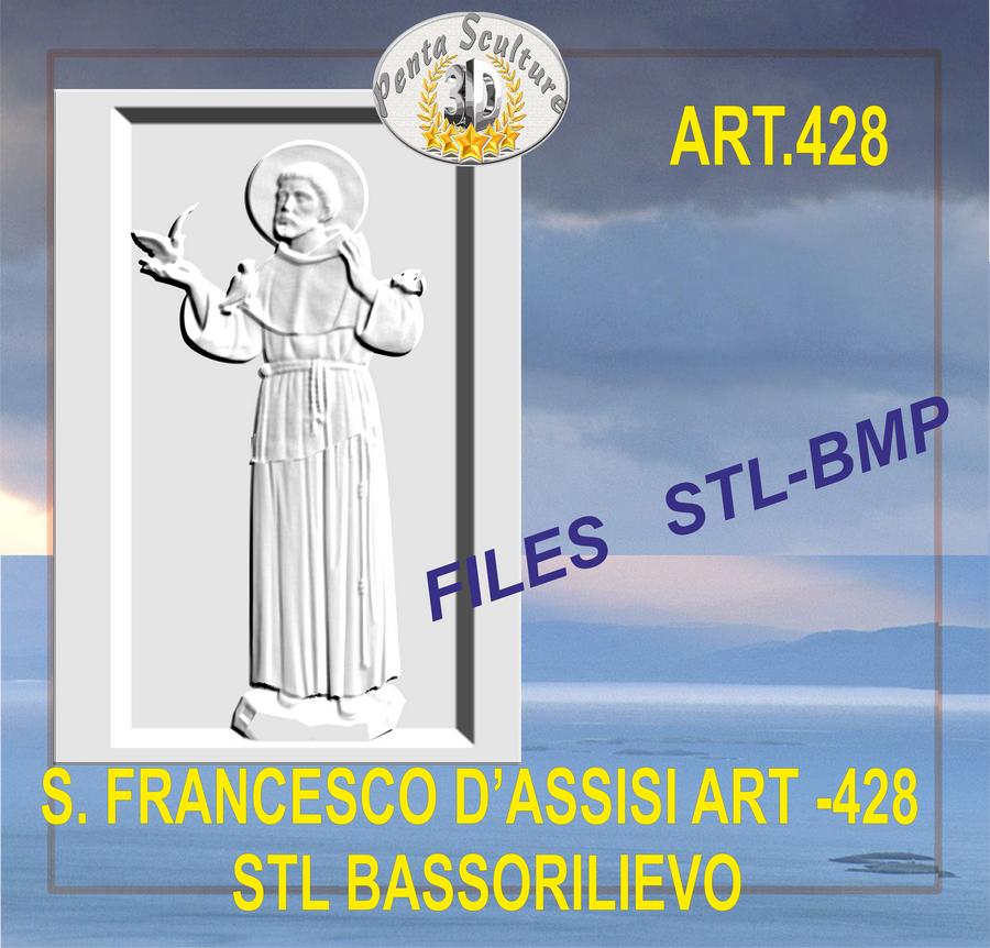 san_francesco_di_assisi_STL_bassorilievo_per_CNC_pantografi_art._428