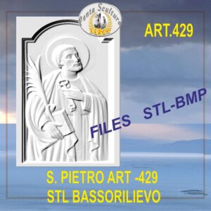 San Pietro STL bassorilievo per CNC pantografi art.429