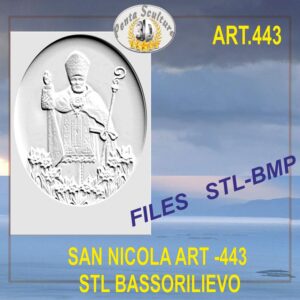 San Nicola STL bassorilievo per CNC pantografi art.443