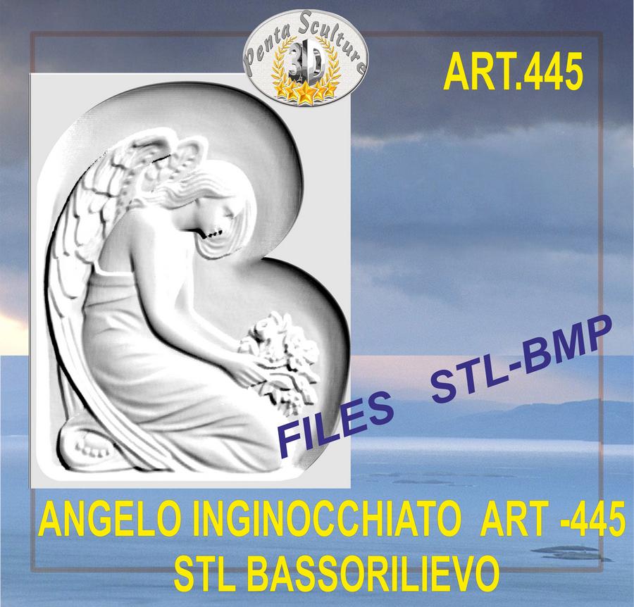 angelo_inginocchiato_STL_bassorilievo_per_CNC_pantografi_art._445