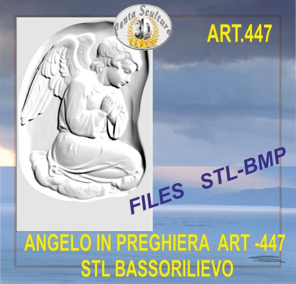 angelo_in_preghiera_STL_bassorilievo_per_CNC_pantografi_art._447