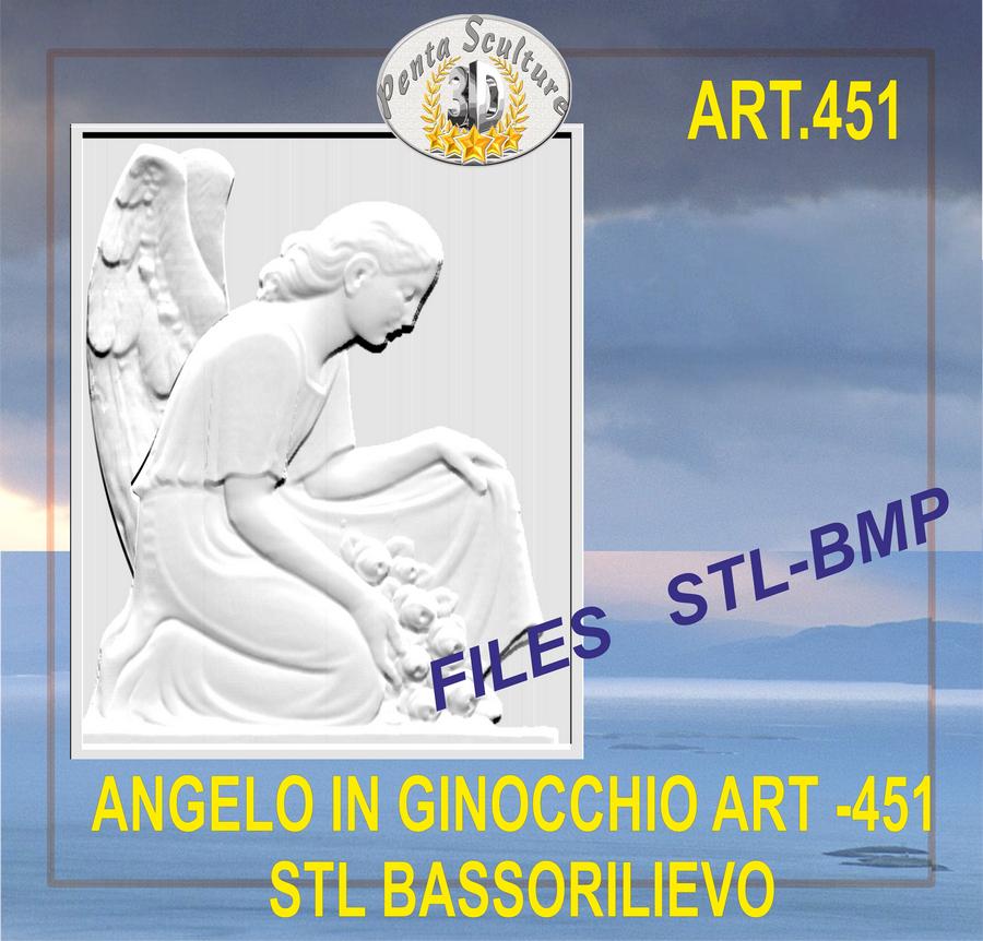 angelo_in_ginocchio_STL_bassorilievo_per_CNC_pantografi_art._451