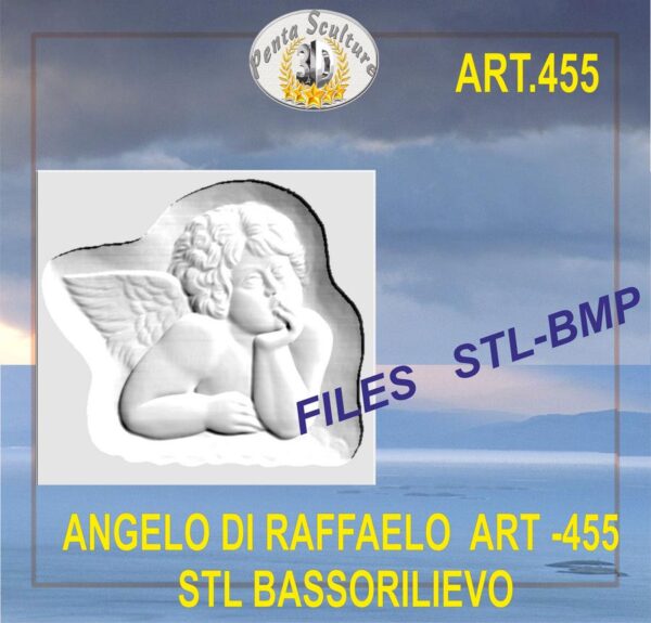angelo_di_raffaello_STL_bassorilievo_per_CNC_pantografi_art._455