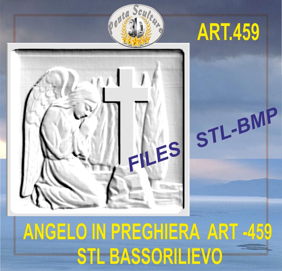 angelo_in_preghiera_STL_bassorilievo_per_CNC_pantografi_art._459