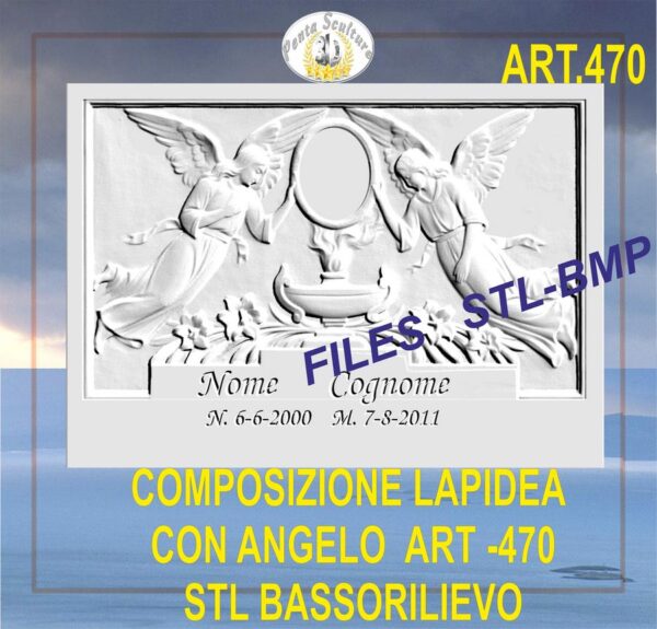 composizione_lapidea_con_angelo_STL_bassorilievo_per_CNC_pantografi_art._470
