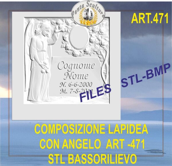 composizione_lapidea_con_angelo_STL_bassorilievo_per_CNC_pantografi_art._471