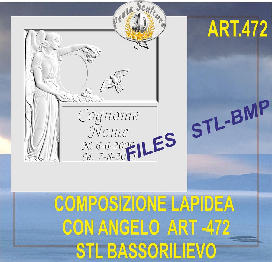 composizione_lapidea_con_angelo_STL_bassorilievo_per_CNC_pantografi_art._472