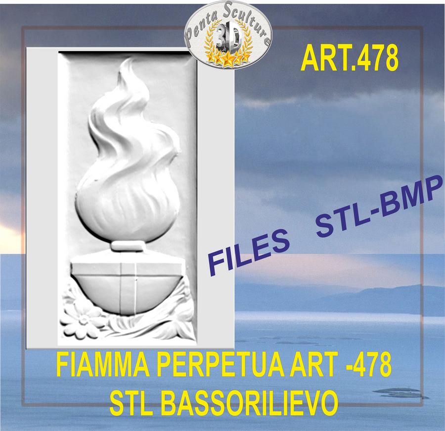 Fiamma_perpetua_STL_bassorilievo_per_CNC_pantografi_art._478