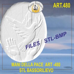 Mani della pace STL bassorilievo per CNC pantografi art.480