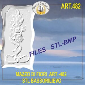 Mazzo di fiori STL bassorilievo per CNC pantografi art.482