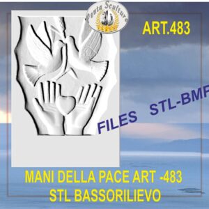 Mani della pace STL bassorilievo per CNC pantografi art.483