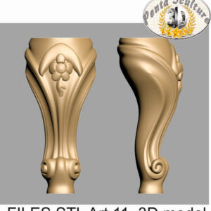 Decoro piede mobili art.A-011  3d model formato .stl per cnc pantografi decoro bassorilievo