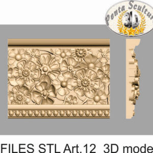 Decoro greca murale  art.A-012  3d model formato .stl per cnc pantografi decoro bassorilievo