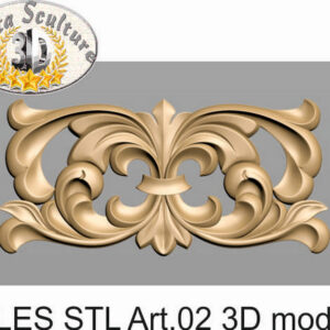 Decoro art.A-002  3d model formato .stl per cnc pantografi decoro bassorilievo