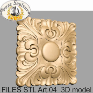 Decoro rosone art.A-004  3d model formato .stl per cnc pantografi decoro bassorilievo