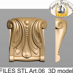 Decoro capitello art.A-006  3d model formato .stl per cnc pantografi capitello 3d