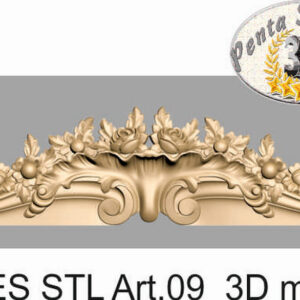 Decoro testale art.A-009  3d model formato .stl per cnc pantografi decoro bassorilievo
