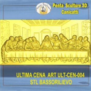 Immagine religiosa  formato .stl   per cnc pantografi ultima cena bassorilievo  art.ult-cen-004 per lapide moderna