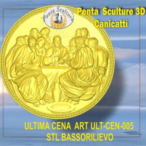 Immagine religiosa 3d formato .stl per cnc pantografi ultima cena bassorilievo art.ult-005 icona religiosa