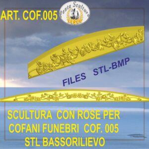 Scultura con rose per cofani funebri art. cof. 005