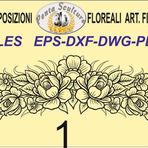 Composizione floreale modello fl-vt 001 eps dw dxf plt