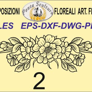 Composizione floreale modello fl-vt 002 eps dw dxf plt
