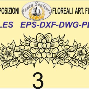 Composizione floreale modello fl-vt 003 eps dw dxf plt