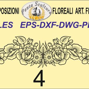 Composizione floreale modello fl-vt 004 eps dw dxf plt